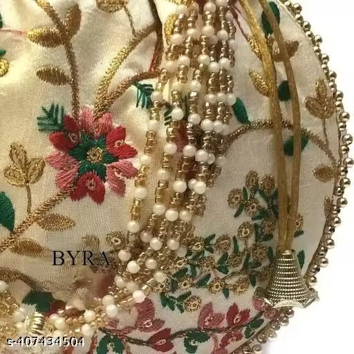 Byra Trendy Designer Potli Bag for Women – Elegant Ethnic Wristlet for Parties & Weddings