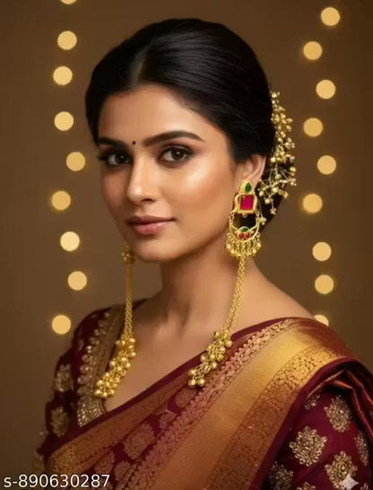 ASFAYA Traditional Kashmiri Gold-Plated Jhumkas with Sparkling Stone Work