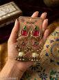 Premium Gold-Plated Kashmiri Style Pearl Jhumka Earrings for Women