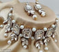 Traditional Gold-Plated American Diamond Necklace Set – Sparkling CZ Choker & Earrings Combo