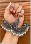 Pack of 4 Traditional Oxidized Silver Jhumka Earrings Combo with Pearl Drops