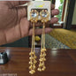 Traditional Kashmiri Gold-Plated Long Earrings – Elegant Ethnic Jhumka for Weddings
