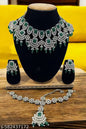 Designer Green Mehndi-Plated Necklace Set with Beads & Gold Accents