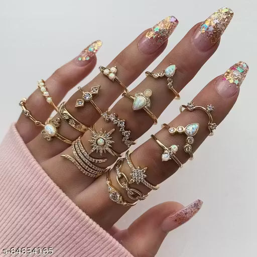 Jewels Exclusive Gold Plated Floral Statement Ring – Trendy 3D Plushy Design for Women