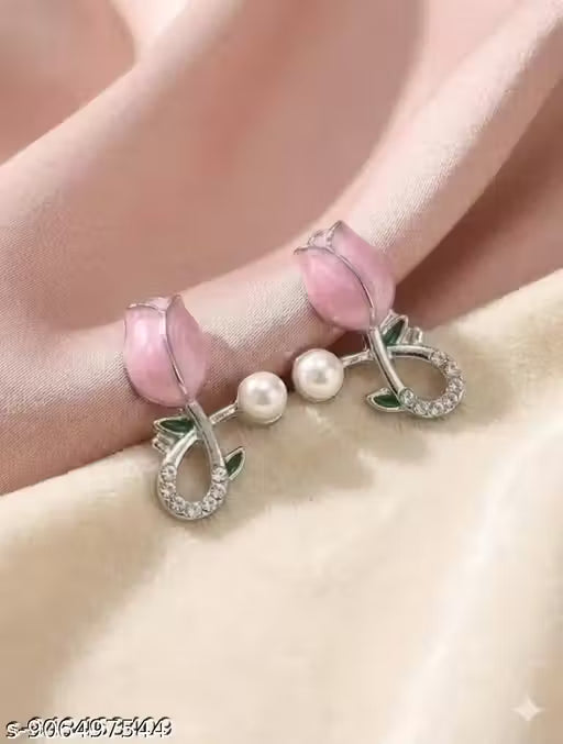 Korean Bow & Pearl Earring Combo (Pack of 5) – Trendy Oxidised Silver Western Earrings