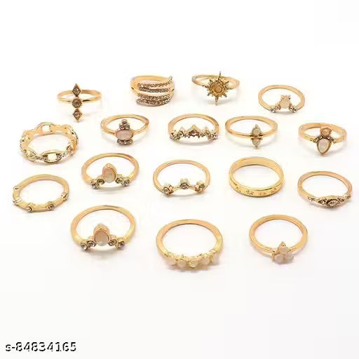 Jewels Exclusive Gold Plated Floral Statement Ring – Trendy 3D Plushy Design for Women
