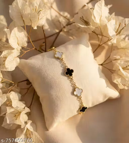 Shimmering Beautiful Set of 4 Gold-Plated Bracelets – Adjustable Crystal Charm Combo